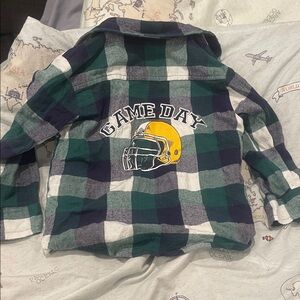 Mish Navy and Forest Plaid Button Down Shirt